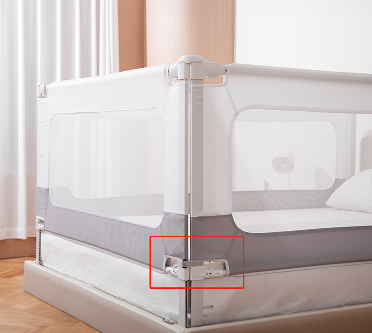 Posteljna ograja in ograjica Monkey Mum® 2v1 Smart - odprta