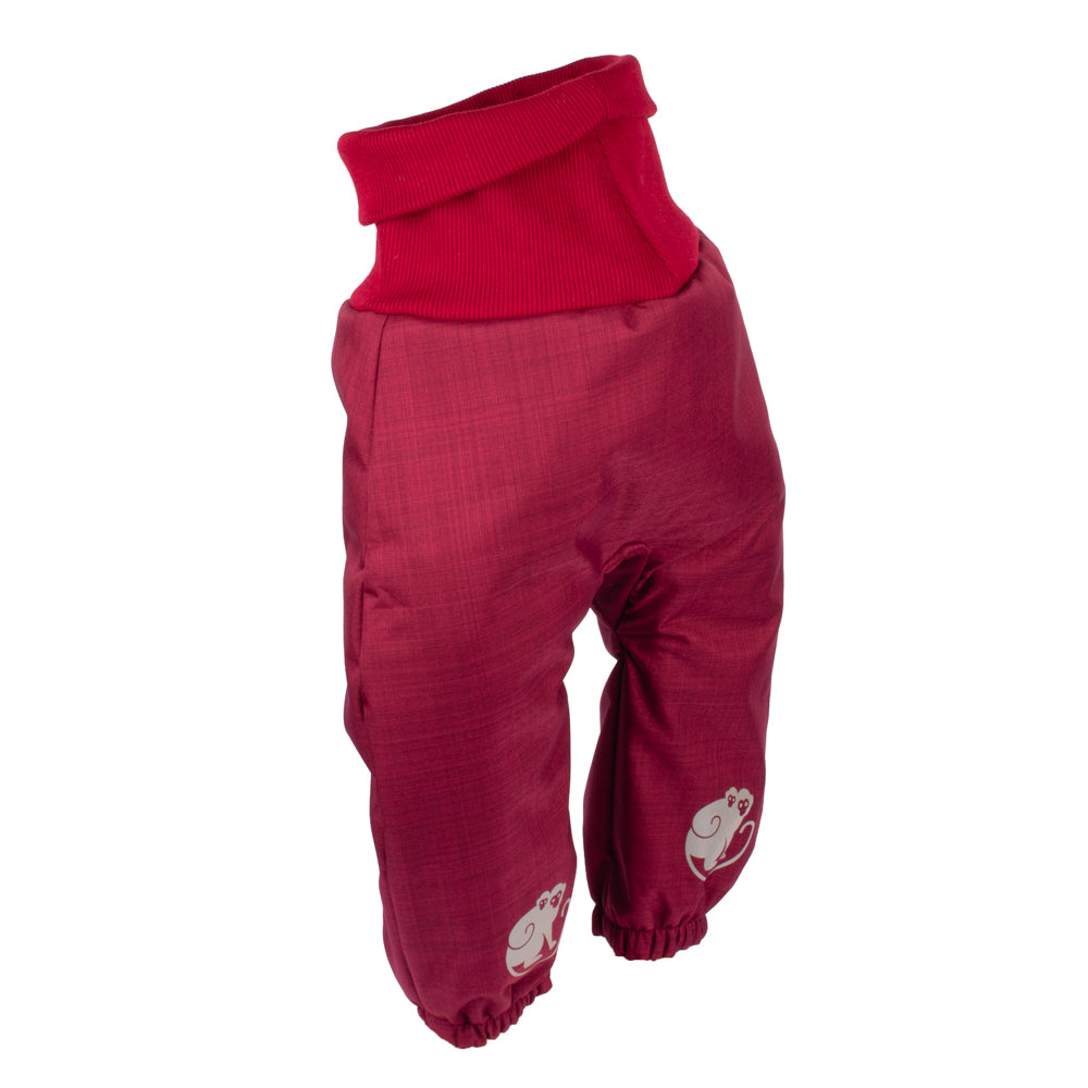 Otroške rastne zimske softshell hlače s plišem Monkey Mum® - Vinsko rdeča Rdeča kapica