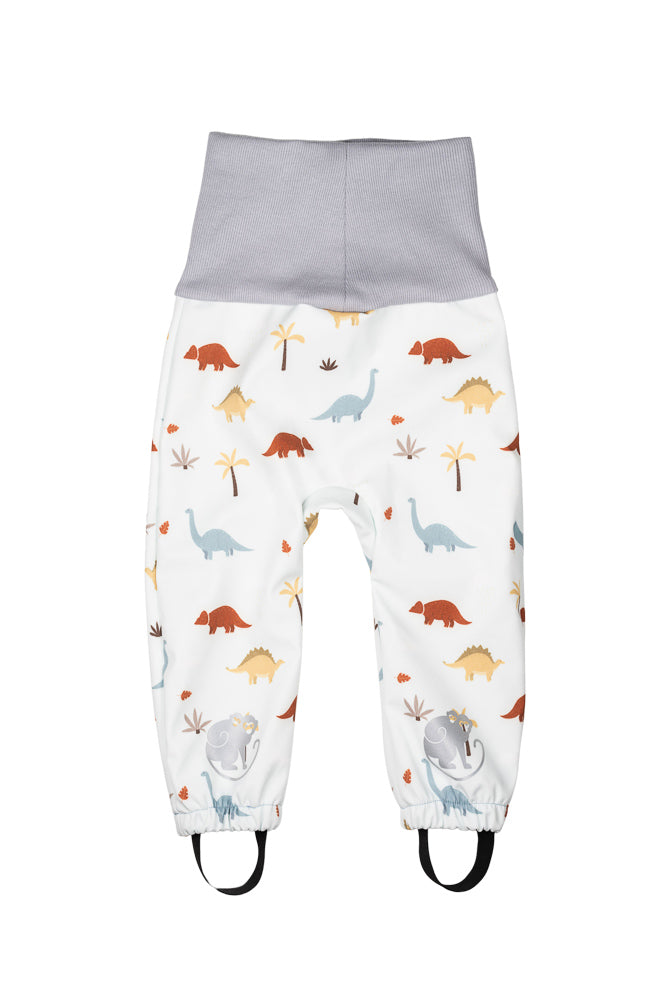 Otroške rastoče softshell hlače z membrano Monkey Mum® - Dinosavrska zgodba