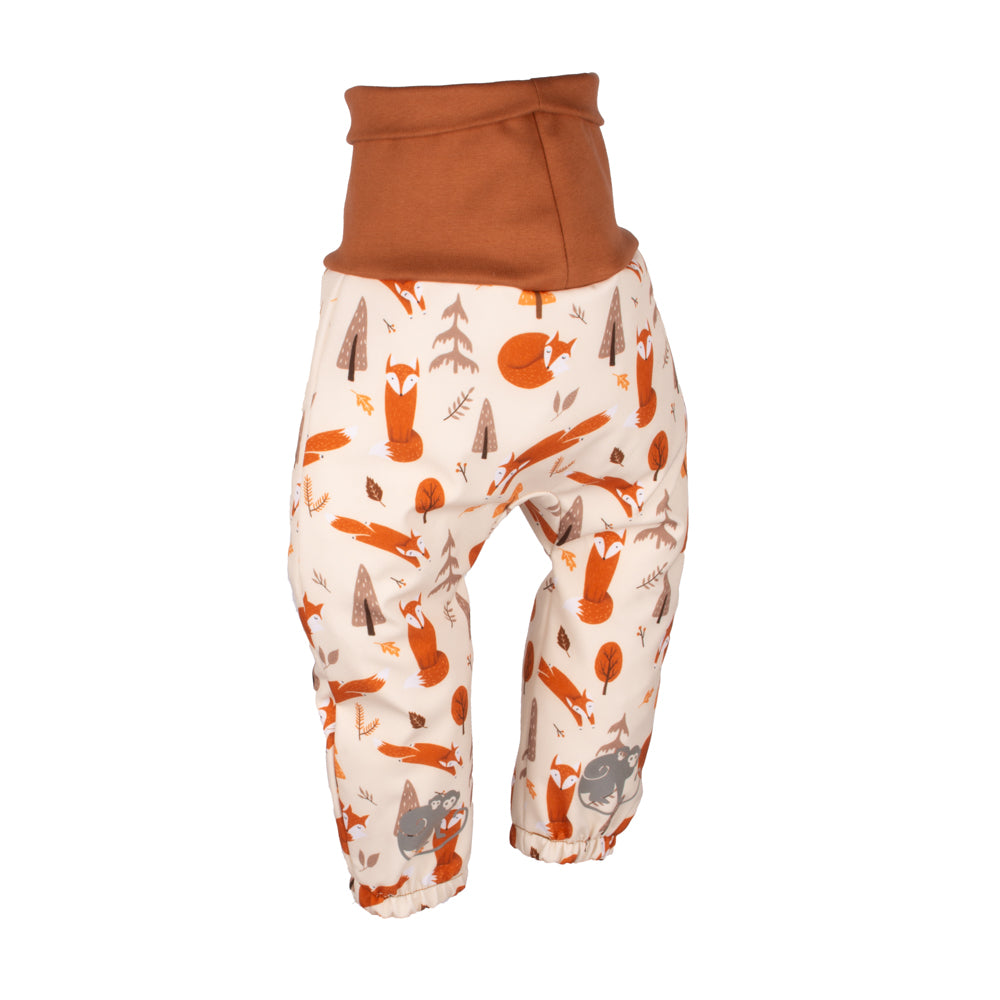 Otroške rastoče softshell hlače z membrano Monkey Mum® - Lisja igra