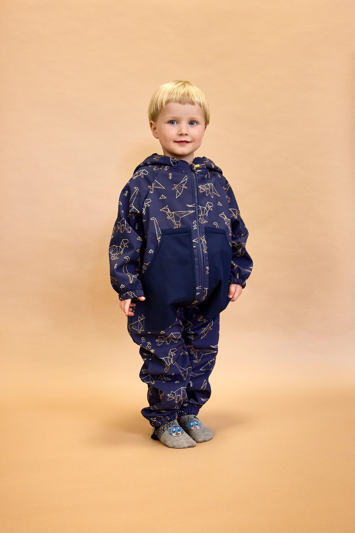 Monkey Mum® Otroški zimski softshell kombinezon s flisom - Rožnata ovčka v gozdu - vel. 62/68, 74/80