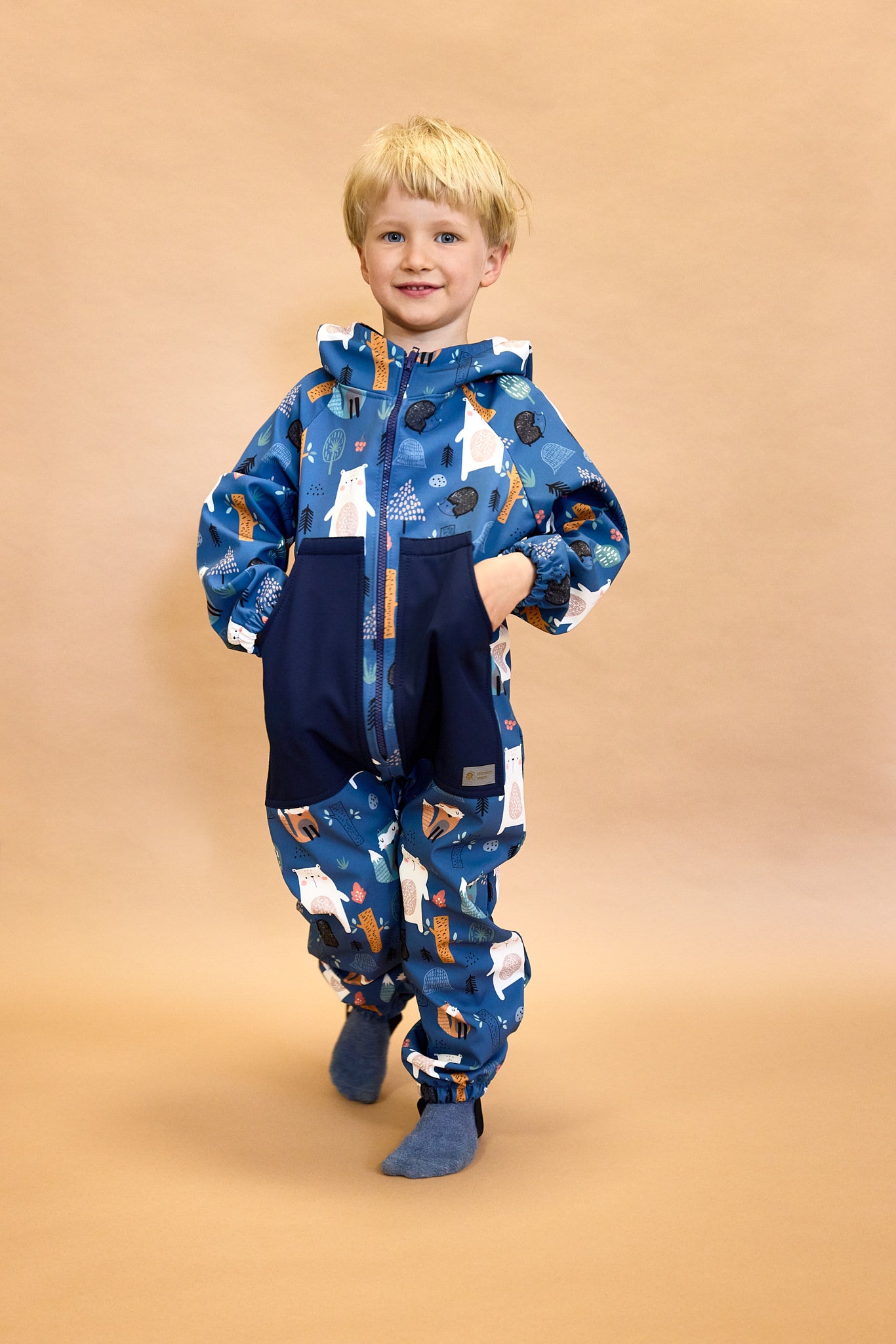 Monkey Mum® softshell kombinezon z membrano – Dnevne živalce - vel. 98/104, 110/116