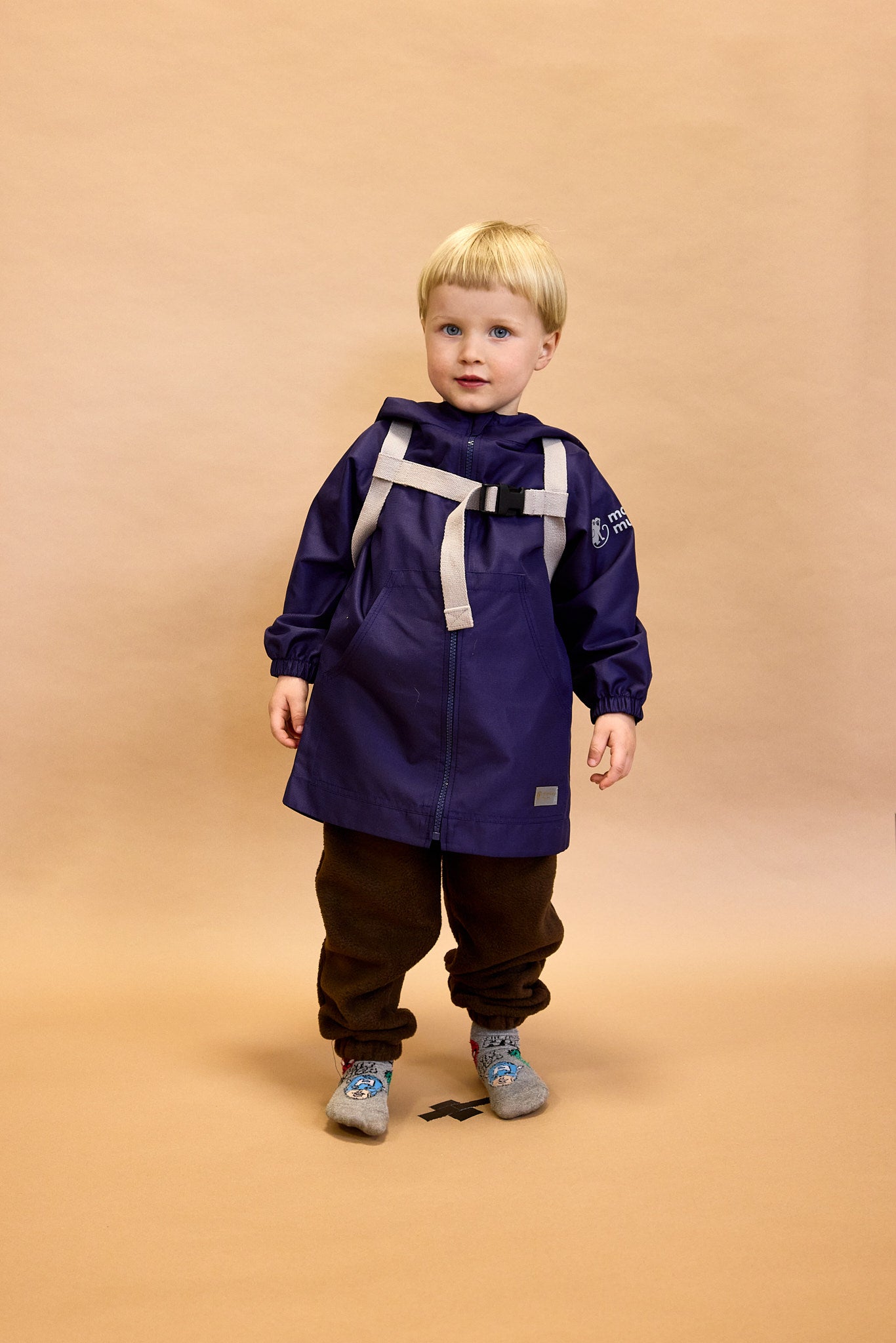 Monkey Mum® šuštava jakna z raglanskimi rokavi - Vinska