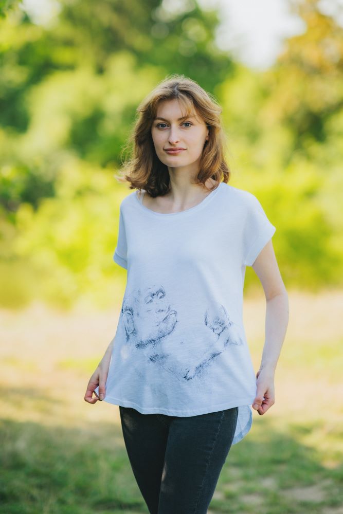 Majica za dojenje Monkey Mum® bela - opica