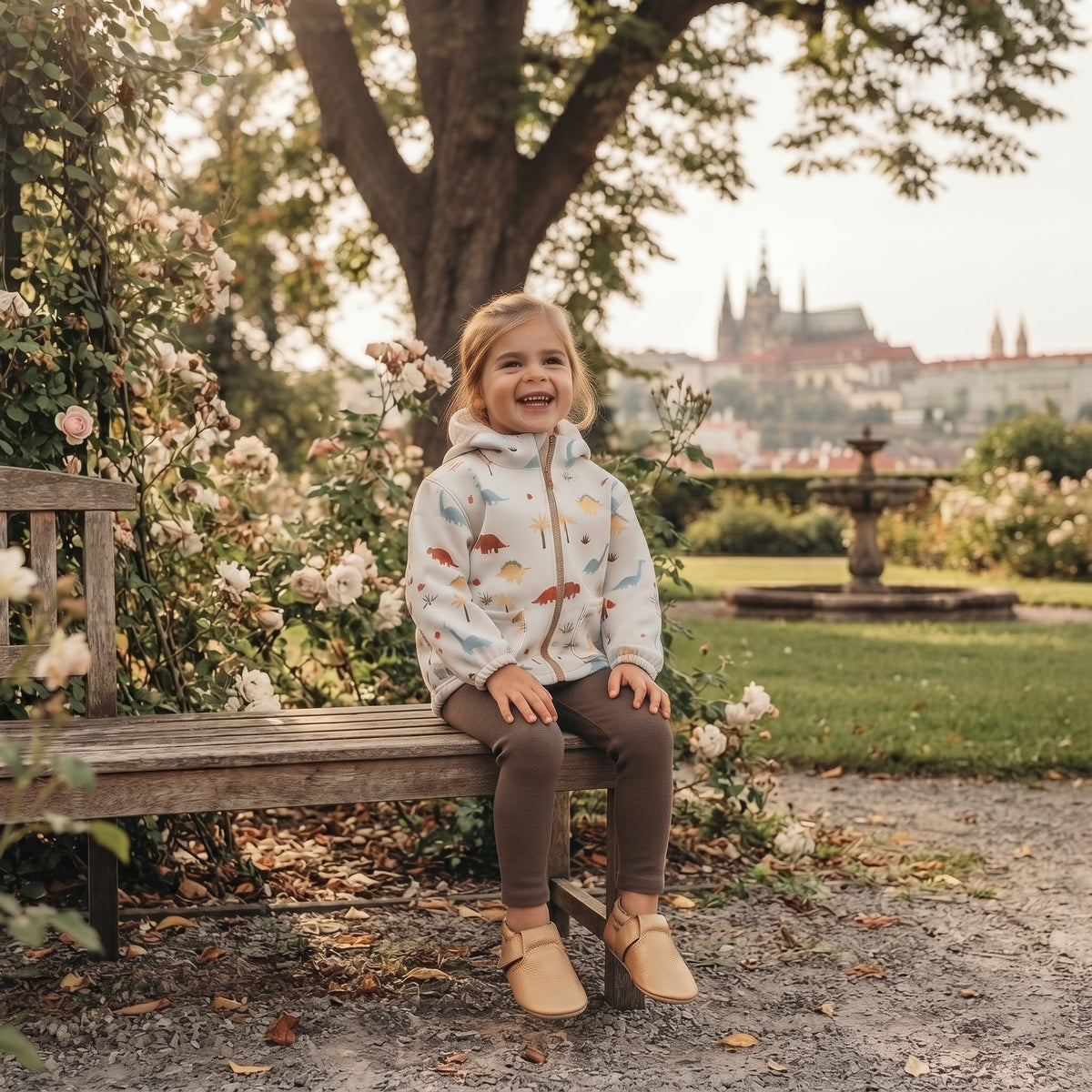 Otroška softshell jakna z membrano Monkey Mum® - Dinosavrska zgodba
