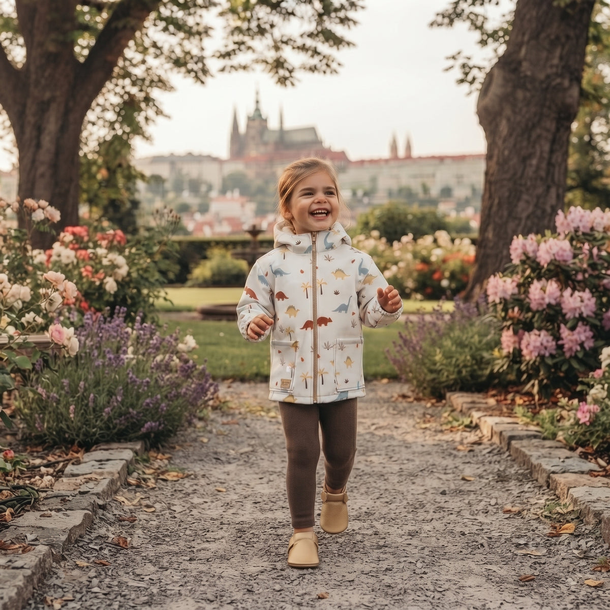 Otroška softshell jakna z membrano Monkey Mum® - Dinosavrska zgodba