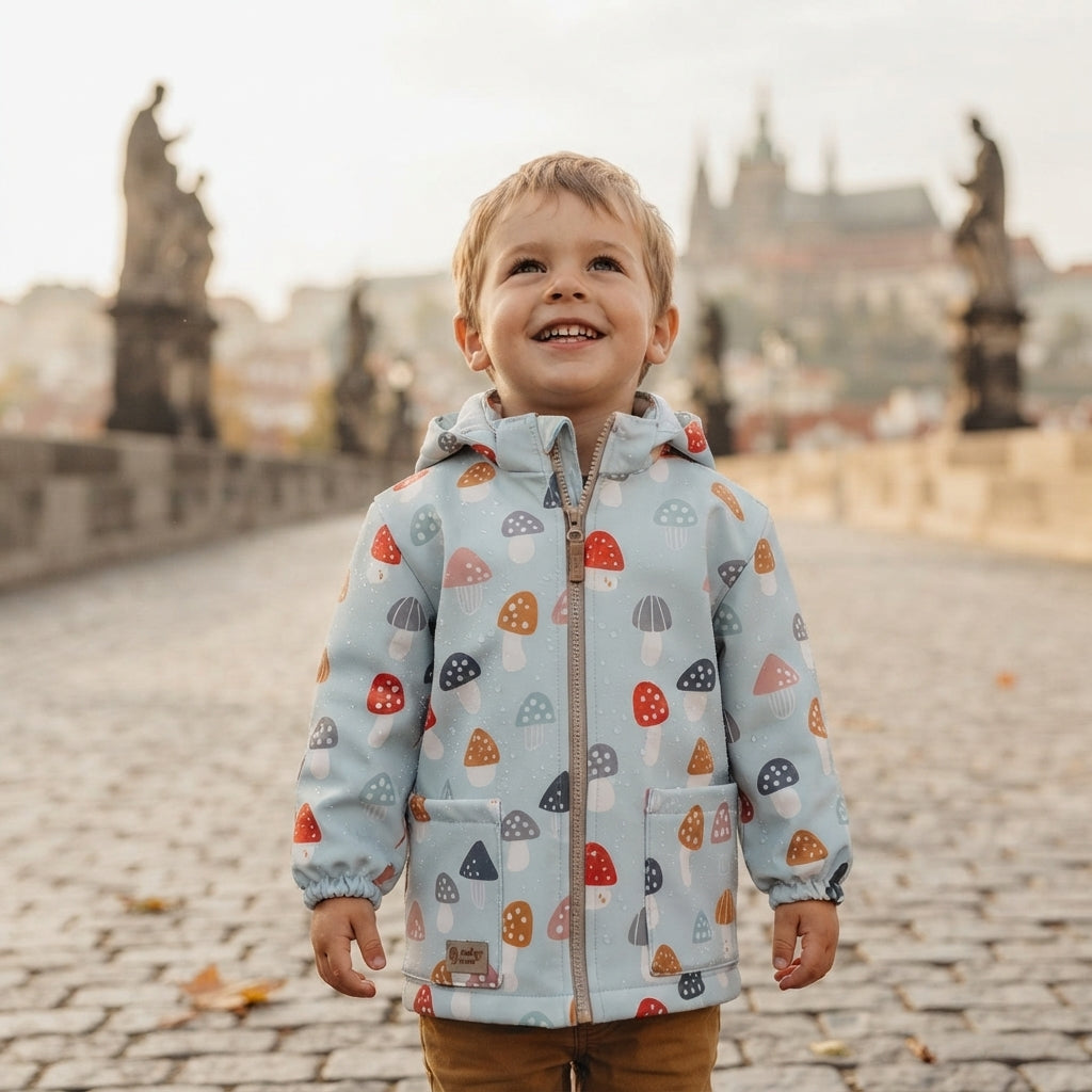 Otroška softshell jakna z membrano Monkey Mum® - Pisana mušnica