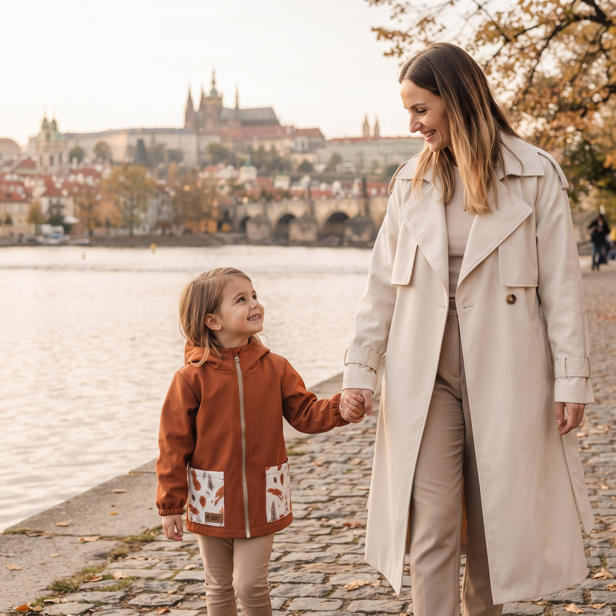 Otroška softshell jakna z membrano Monkey Mum® - Jesensko listje