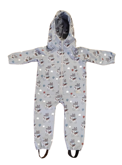 Monkey Mum® softshell kombinezon z membrano – Volkovi na kolesu - vel. 98/104, 110/116